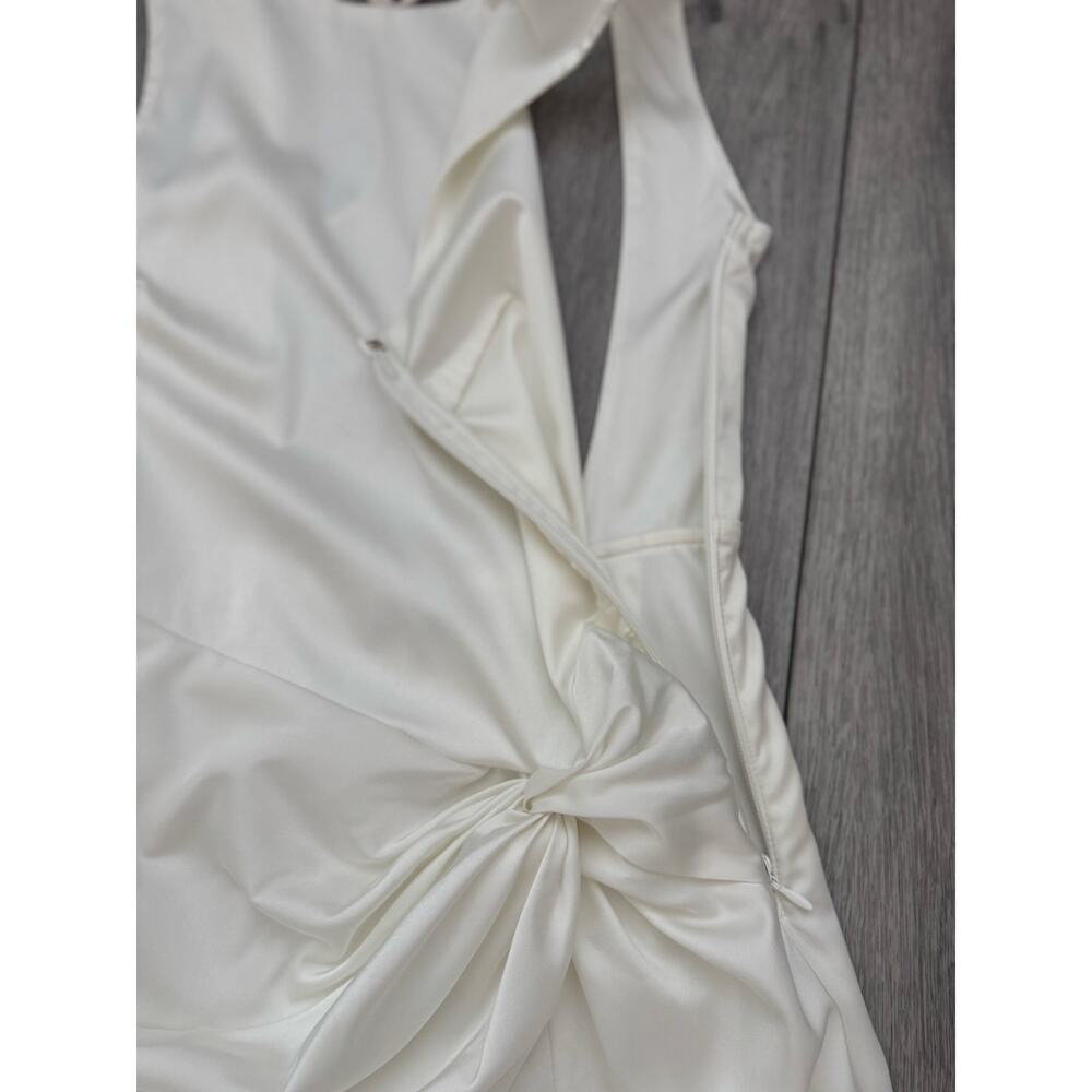 Abercrombie & Fitch Satin Draped Skirt Maxi Dress in White Size S Backless - Picture 7 of 11